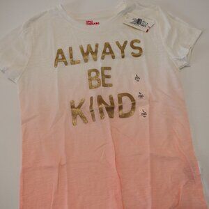 NWT Always Be Kind Girls T-shirt by Epic Threads-Ombre White to Coral - Size LRG